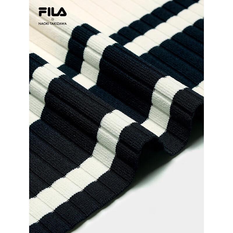 Fila Damski dzianinowy top z krótkim rękawem i zamkiem pod szyją