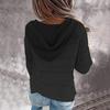 Fashion Women Casual Solid V-Neck Long Sleeves Hooded Sweater Blouse Tops