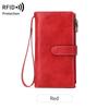 Women's PU Leather Long Wallet with Wrist Strap, Solid Color Zipper Wallet, Multi Card Holder, Casual Daily Clutch Purse