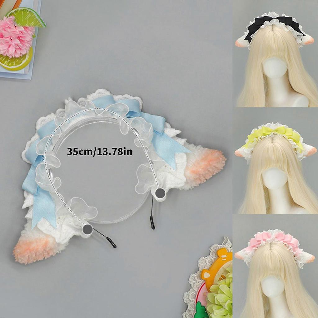 Weiche Kunstfell-Stirnbänder mit Schafsohren, Bequemes, dehnbares Haaraccessoire für Party, Cosplay, Gelb