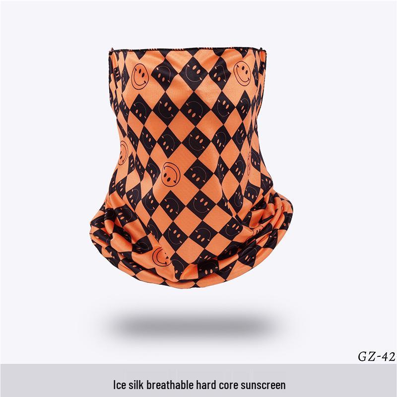 Ice Silk Ear-Hanging Face Mask - Breathable Sunshade & Neck Gaiter for Cycling & Sports