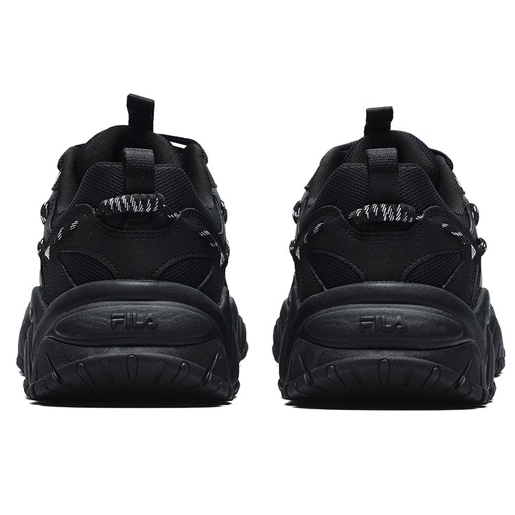 FILA Fluid 4 Cat Paw 4.0 Fabric Synthetic Leather Retro Casual Wear Durable Low-Top Dad Shoes Men sneaker Black F12M232127FBK