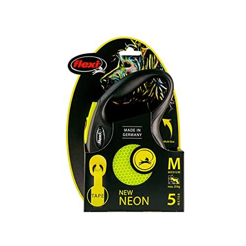 Smycz Flexi New Neon Tape dla psa, średnia (Poniżej 25 kg), 5m