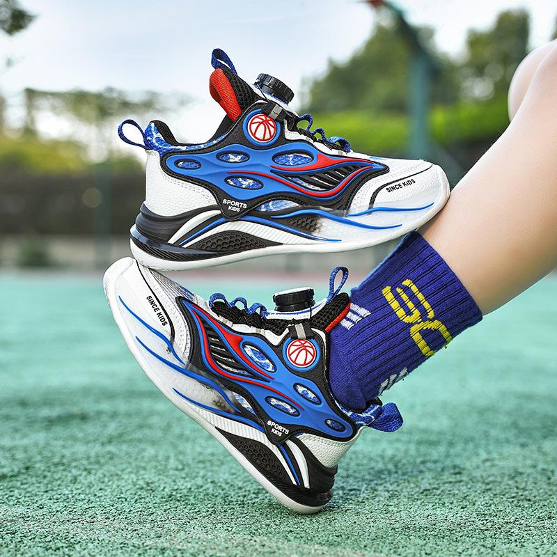 Boys' Sports Shoes 2025 Spring and Autumn New Mesh Breathable Children's Casual Shoes Boys Lightweight Children's Basketball Shoes