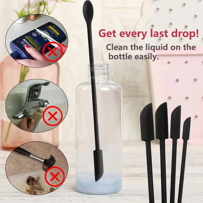 3Pcs Double Head Mini Silicone Spatula For Thin Jar Makeup Butter Cake Spatula Lengthen Jar Cake Cream Jam Scraper Spatula Set