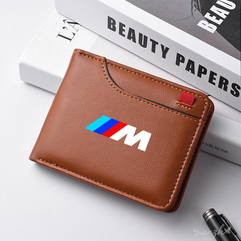 Car Wallet Leather Mini Credit For BMW E46 E90 E60 F10 E39 F30 E36 F20 E91 E30 G30 G20 Card Purse Portable Small Wallet Keychain cyhk37