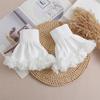 Women Detachable Sleeve Fake Cuffs Female Lace Pleated Flare Sleeve False Cuffs Ruffles Wristband Decorative Accessory