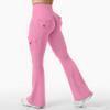 Women's Sports Flared Leggings With Pockets, Stretchy High-Waisted Workwear Yoga Pants