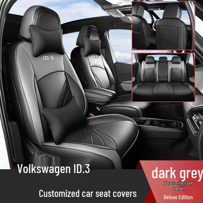 Custom Leather Seat Cushion Cover for ID.3 - Full Coverage, All Seasons