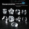 Handmade White Crystal Glass Carving Beads for DIY Bracelets