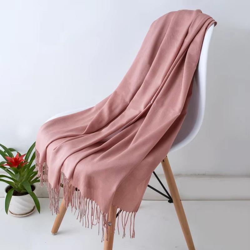Luxury Design Brand Solid Women Cashmere Scarf Autumn Winter Warm Shawls Wraps  Men's Pashmina Tassel Scarves Female Foulard