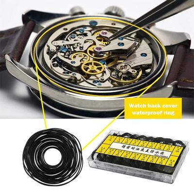 200 Piezas Junta Tórica de Goma Impermeable para Tapa Trasera de Reloj Herramientas de Reparación para Relojero Espesor 0.5Mm/0.6Mm Caja de Alta Gama