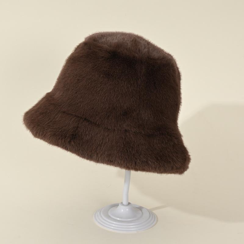 Autumn and winter ladies hat teddy plush bucket hat fashion versatile basin hat warm hat