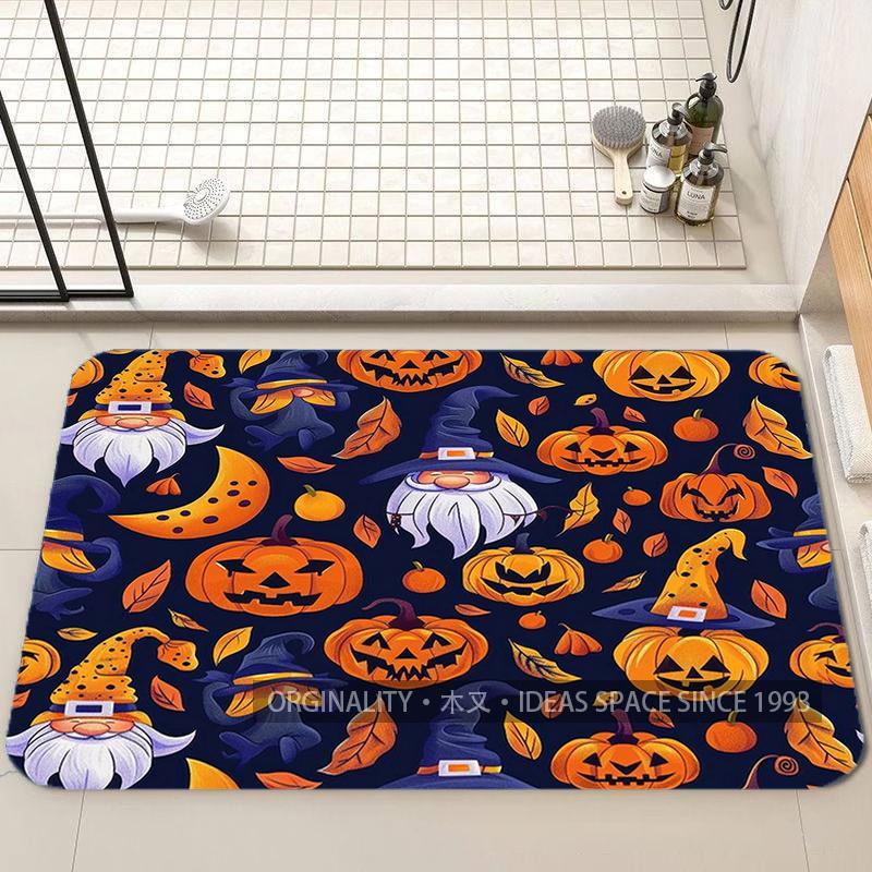 Halloween Gnome Pumpkin Mat Living Room Decoration Home Sofa Non-Slip Carpet Study Bedroom Tatami Children'S Soft Floor Mat