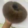 Autumn and winter hats are fashionable and versatile, windproof and warm, topless Mongolian hats, imitation fox fur hat rings, plush hair accessories