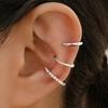 9Pcs/Set Simple Metal Non-Piercing Ear Clip Earrings for Women Shiny CZ Stone Fake Piercing Ear Cuff Daily Wear Party Jewelry