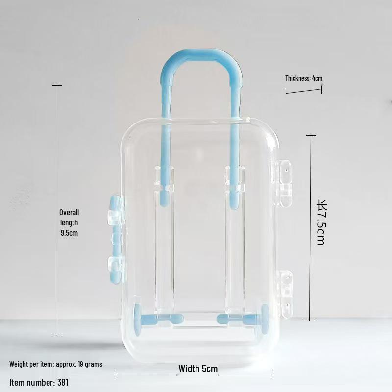 Cute Cartoon Number Jewelry Trolley Case: Transparent, Retractable Mini Storage Box