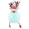 Christmas Deer Keychain Cute Reindeer Pom Pom Keyring Faux Fur Fluffy Plush Ball Charm for Handbag Backpack Purse Accessory