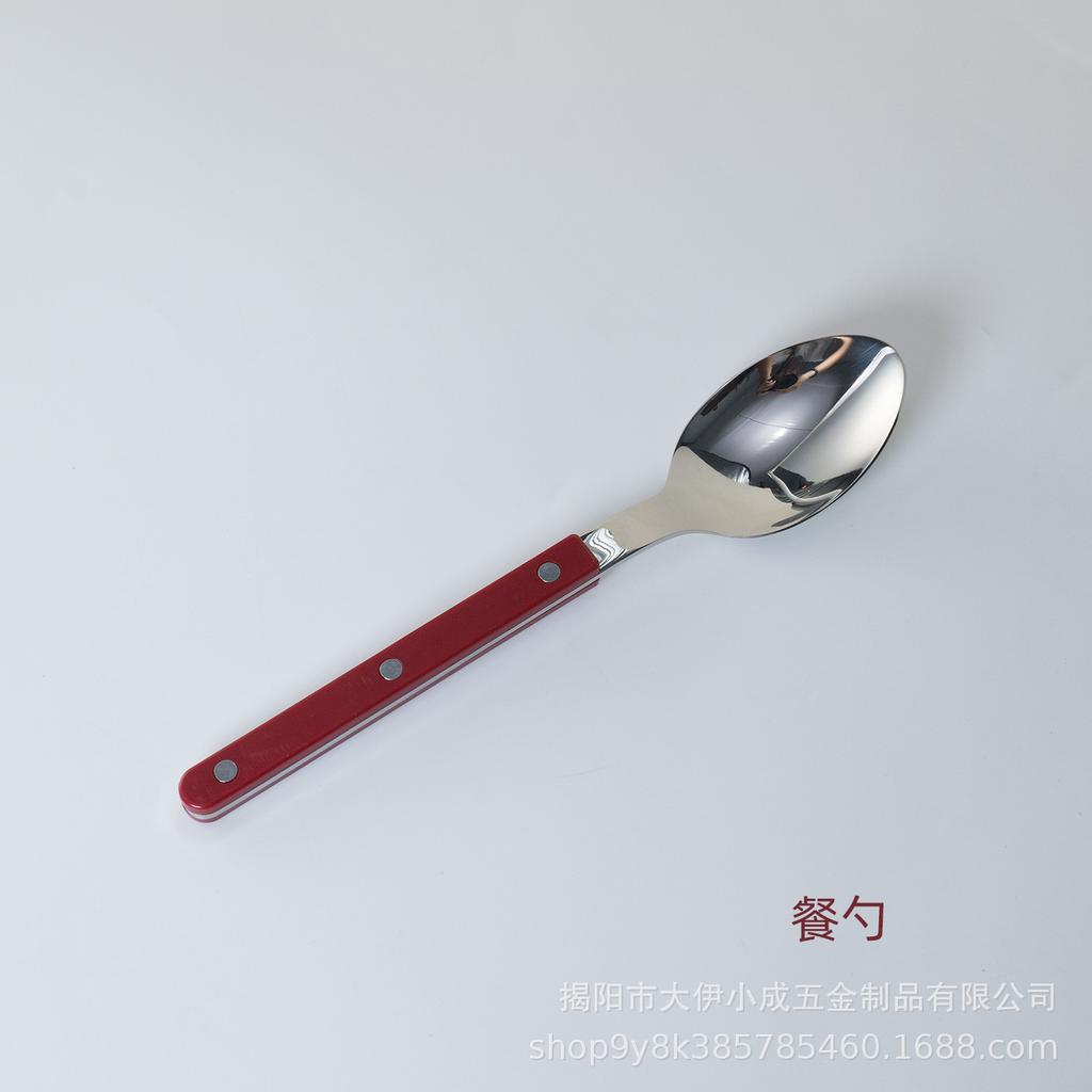 304 Edelstahl Western Restaurant Geschirrset Haushalt Klemgriff Messer Gabel Löffelgriff Marmor Buttermesser Dessertlöffel