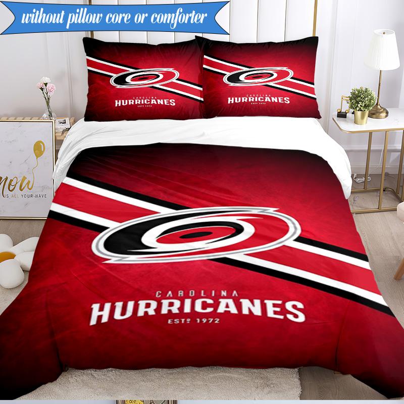 3PCS Hurricanes Team Spirit Bedding Set,Including 1pc Duvet Cover And 2pcs Pillowcases Perfect for Bedroom, Dormitory, Fan Christmas gift