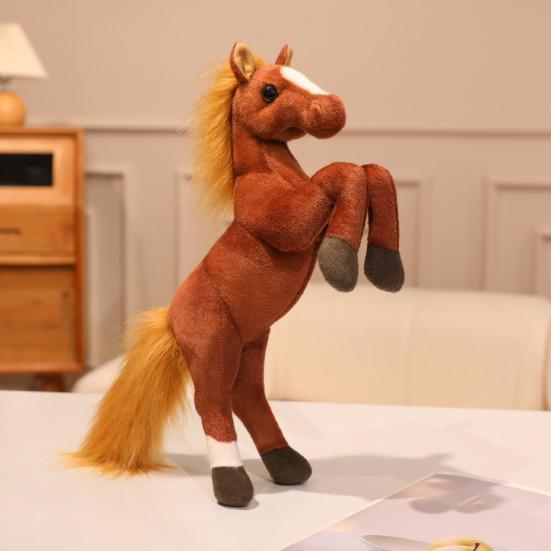 Horse Plush Doll Cute Foal Shape Stuffed Animal Soft Pony Plush Toy Skin-Friendly Comfortable Birthday