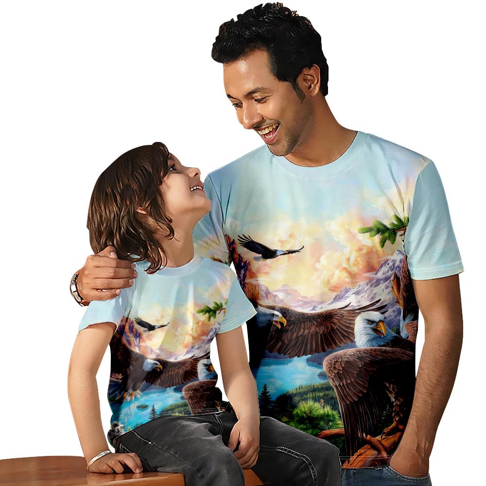 Cool Eagle Shirts Short Sleeve Tops Mens Costume