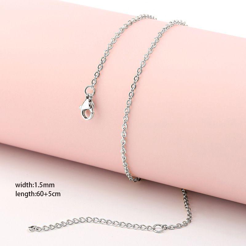 60pcs 1.5mm-4mm Width 40-60cm Length Stainless Steel Necklace Chain Pendant Hang Charms Women Jewelry Making DIY Accessories