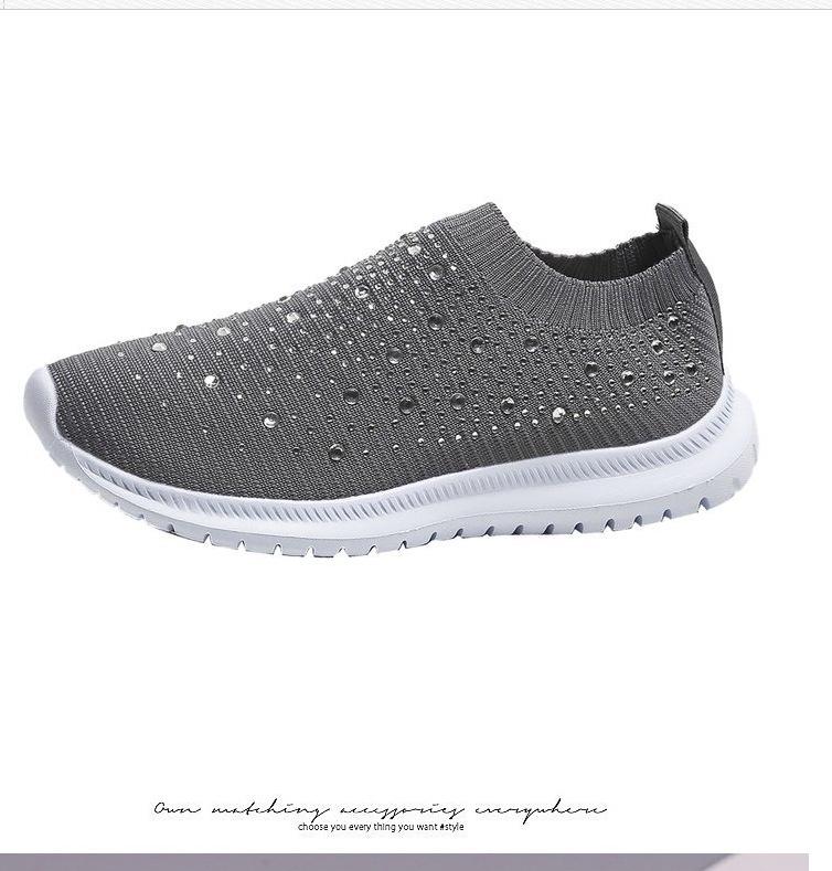 „2022 Damen Trendy Strass Atmungsaktive Laufschuhe - Große Größe, Mesh, Freizeitkleidung“