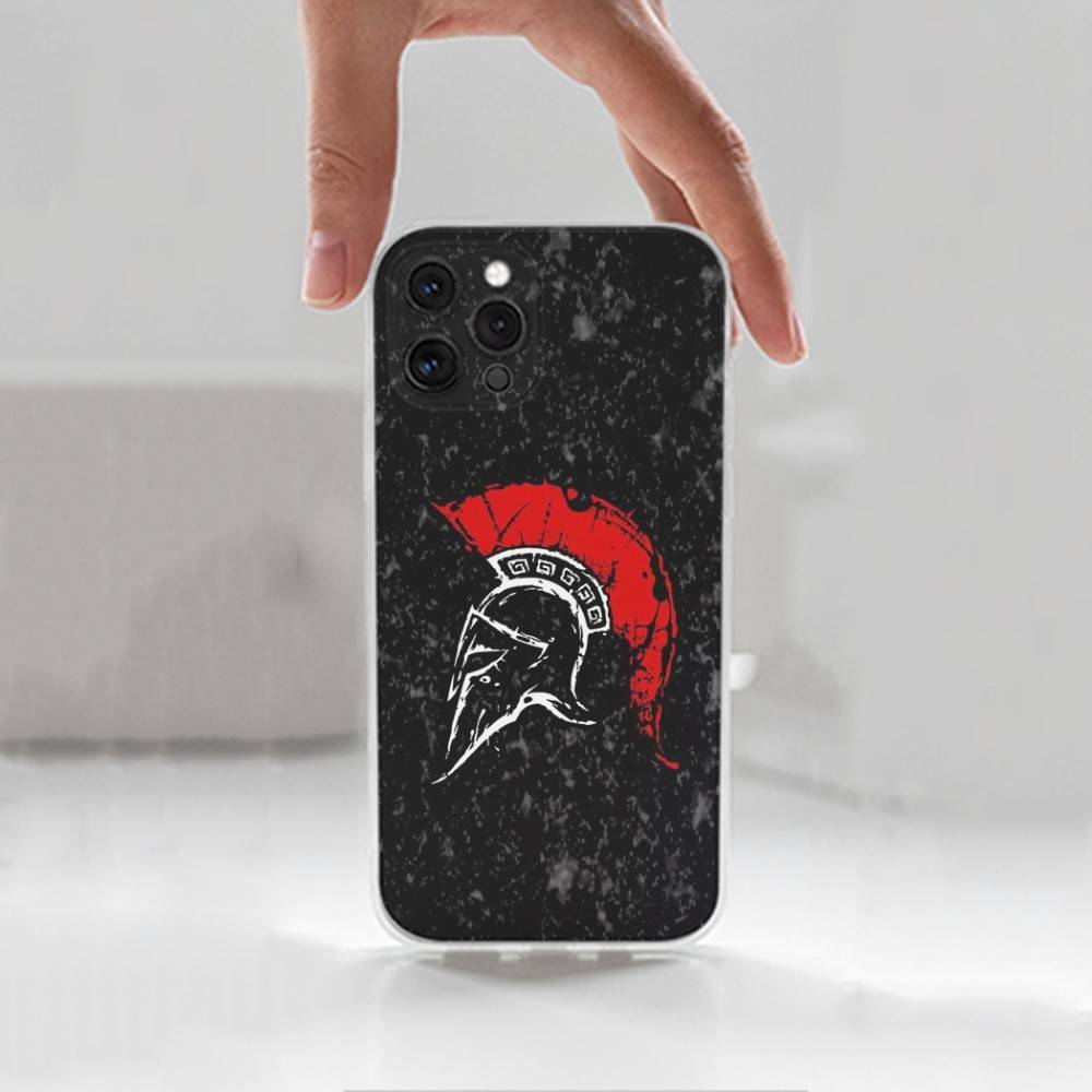 Spartan Warriors Case For iPhone X,14,16,Mini,XS,SE,12,15,Pro,17,Plus,11,Max,13,XR,Transparent Soft Cover