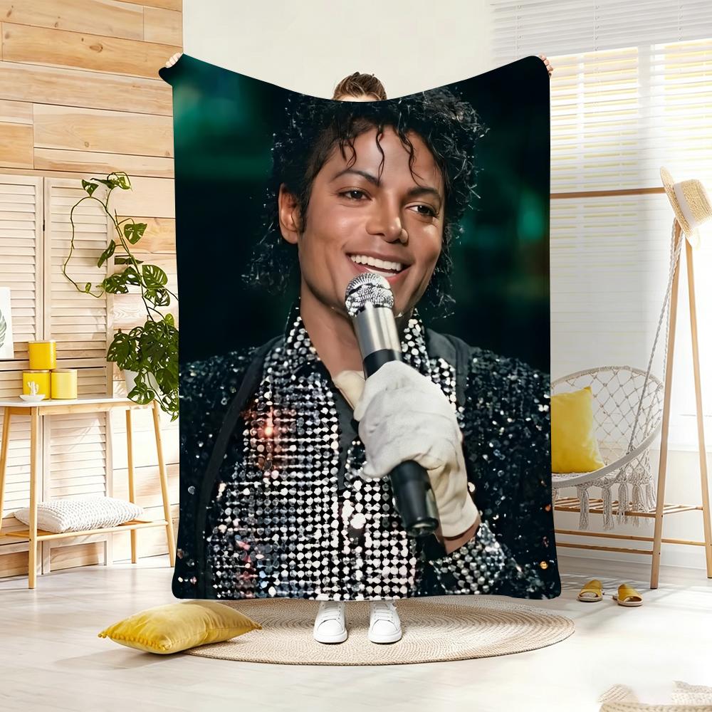 KPop M-Michael Jackson Throw Lightweight 240g Flannel Blanket Soft Skin-friendly for Summer Cooling 75cmx90cm