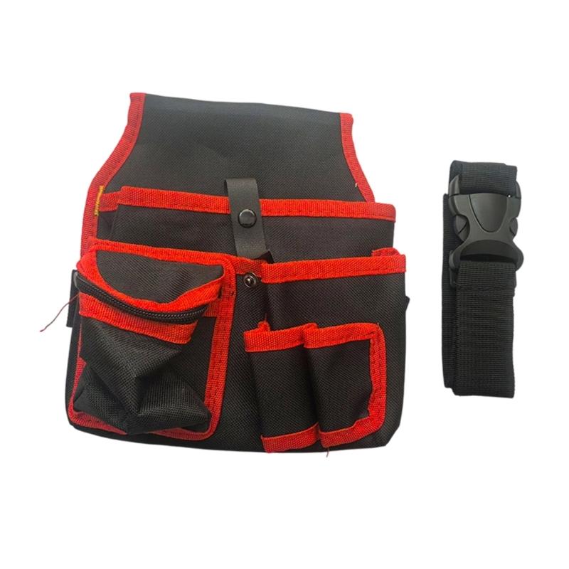 Sturdy Canvas Canvas Tool Bag Heavy Duty Storage Waterproof Lightweight Canvas Tool Pouch For Outdoor DIY Projects красный