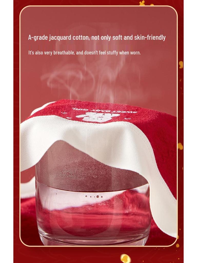 Culottes en Coton Pur pour Filles Année du Cheval – Rouge, Classe A, Coupe Douce, Ne Pince Pas