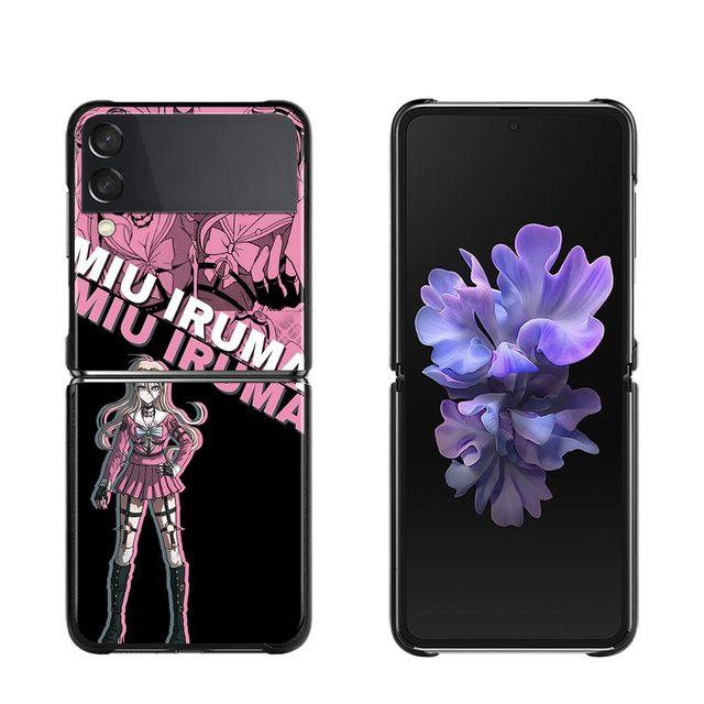 Phone Protective Case For Samsung Galaxy Z Flip3 5g Back Cases For Samsung Z Flip Capa Black Shell Fundas Danganronpa Cartoon