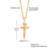 Stainless Steel Cross Necklace for Men, Christian Jesus Pendant Necklace, Catholicism Religious Faith Jewelry Easter Gifts