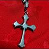 Used Laurie Rodkin Cross Pendant Necklace Silver Tone