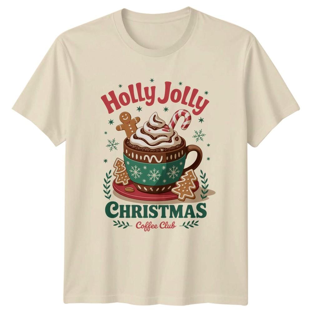 Holly Jolly Christmas Coffee Club Holiday Unisexs TShirt Unisexs Graphic Tee