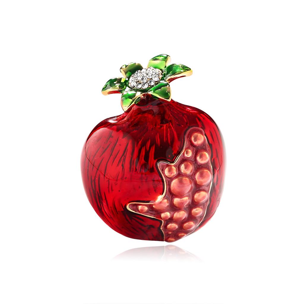 

Trendy Enamel Fruit Shape Red Pomegranate Brooch for Women Green Leaf Cherry Brooches Suit Lapel Pin Clothing Scarf Badges