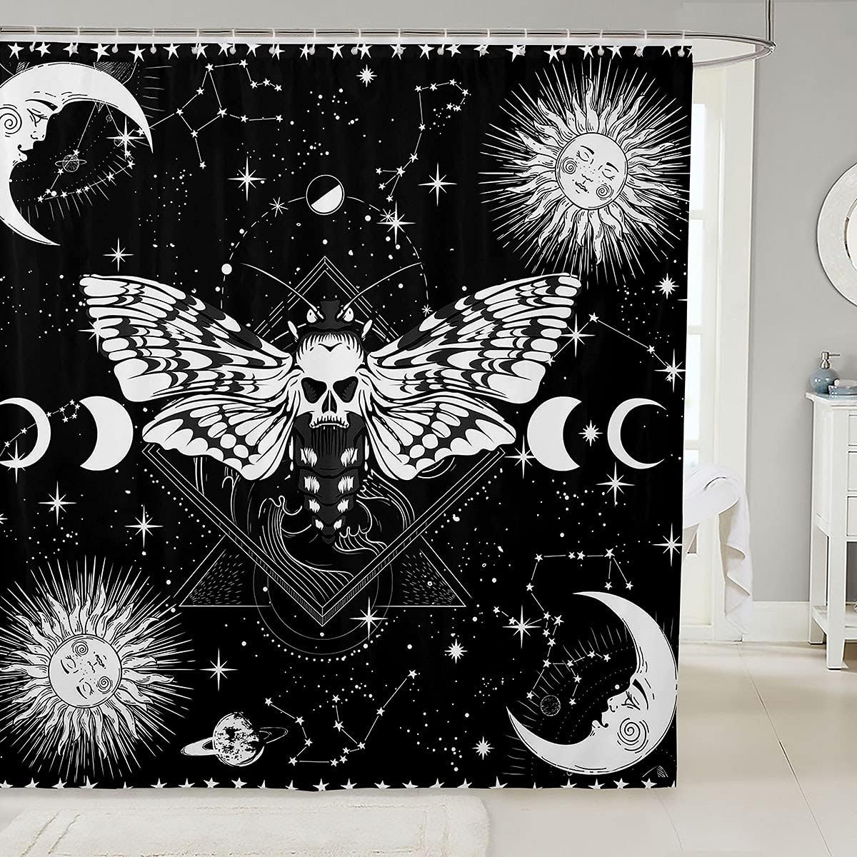 

Психоделическая Бабочка Винтажный Гриб Шторка для Ванной Стрекоза Бохо Декор Ванной Комнаты Полиэстер Шторка для Ванны с Крючками 90x180cm-35x70in