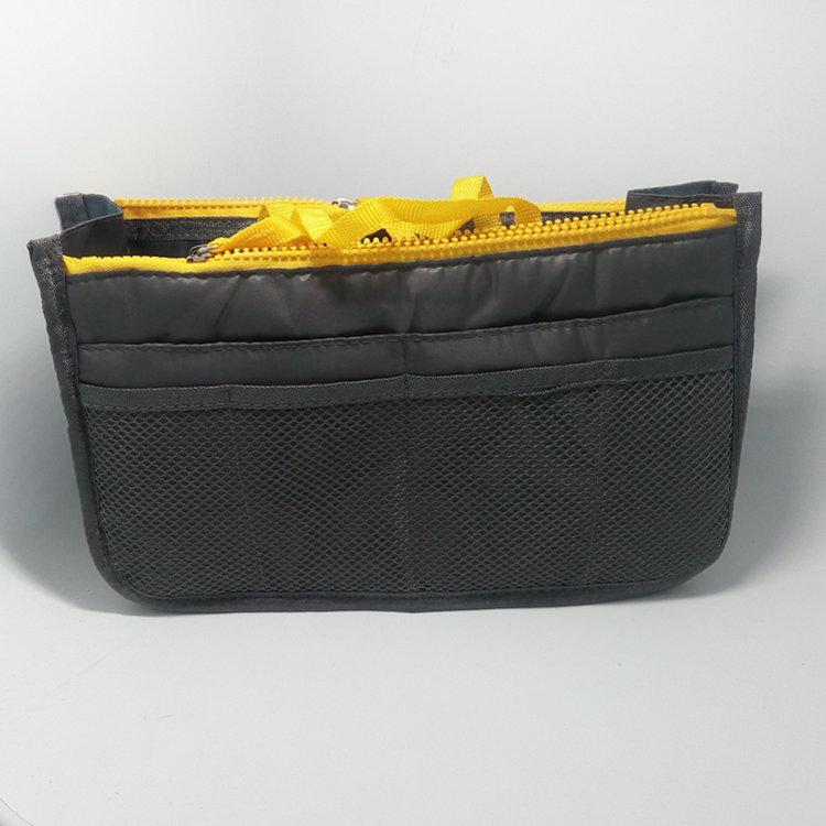 Multicolor Polyester Travel Makeup Bag With Double Zippers For Organizing Cosmetics And Toiletries