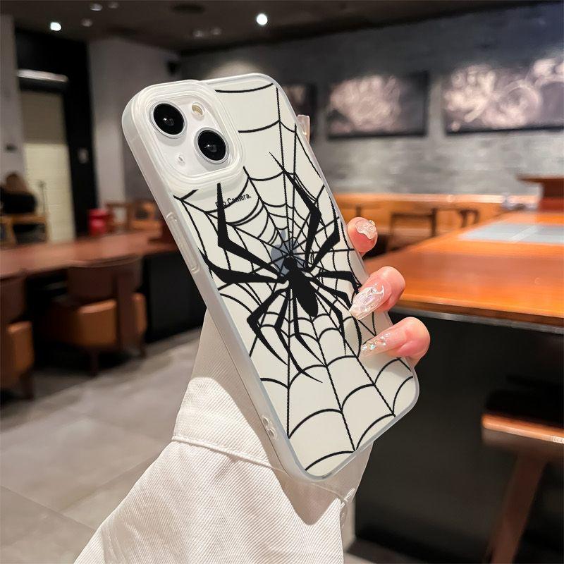 Clear Spider Web Pattern Phone Case for iPhone 17 Pro Max