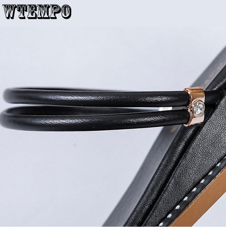 Sandales d'été pour femmes, mode polyvalente, fond souple, antidérapantes, sandales à vent féerique, pantoufles deux en un | Tige en strass | Matériau PU