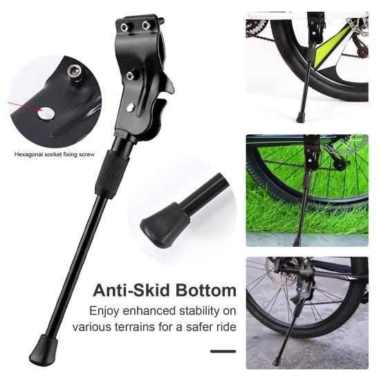 Metal Bicycle Kickstand with Hex Wrench Anti-Slip Heavy Duty Universal MTB Road Mountain Bike Rear Side Kick Stand Bicycle Accessories