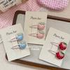2Pcs Children's Spring Small Fresh Cute Strawberry Hairpin Girl Pearl Handmade Embroidery Sweet Bangs Clip Side Hair Accessories