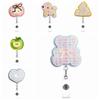 360 Rotating ID Badge Holder Acrylic Nurse Badge Reel Glitter Badge Reel Clip Crocodile Buckle