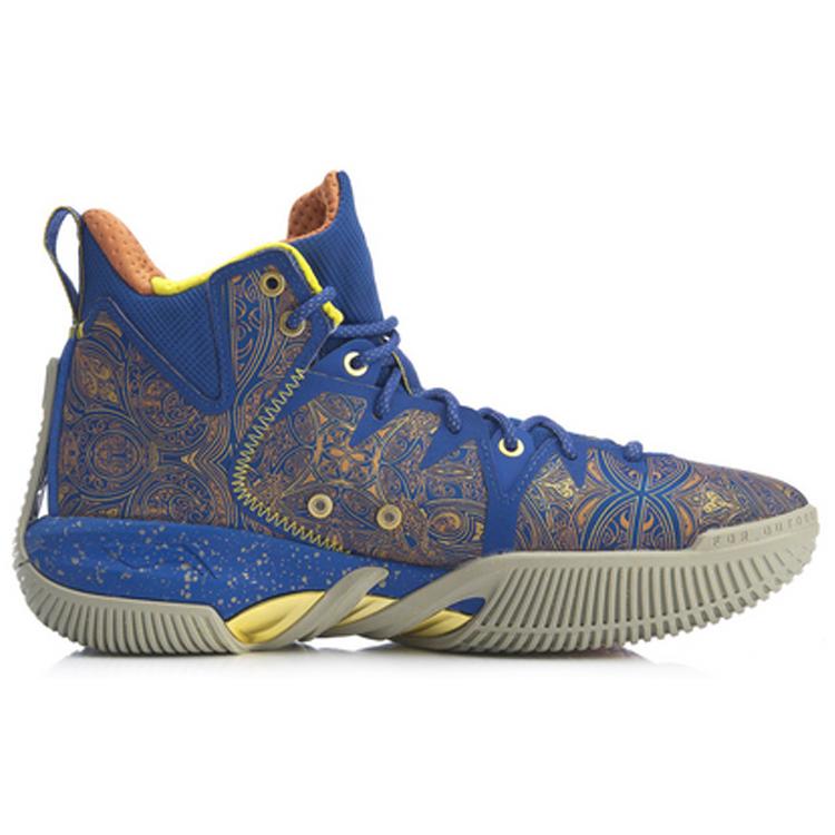 Li Ning Badfive 1 Only Chu Has Talent Cushioning Slip Resistant Mid Top Basketball Shoes Men's Bright Royal Blue ABFQ005-16