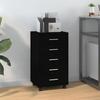 342671 vidaXL Armoire à tiroirs avec roulettes Noir Bois d'ingénierie