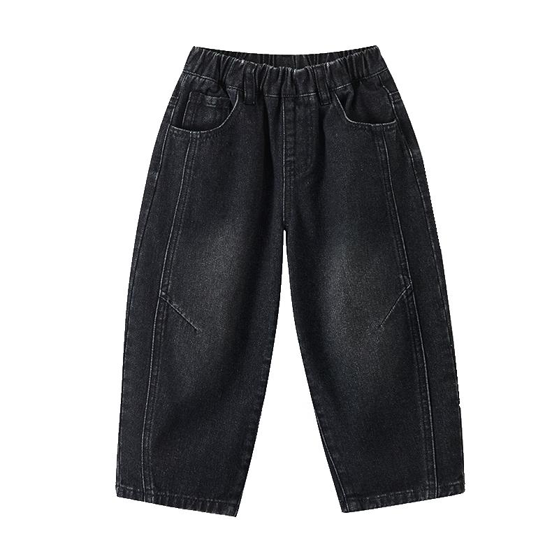 ASK JUNIOR Boys Casual Loose Fit Rolled Hem Jeans 110 чёрный