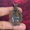 Moss Prehnite Gemstone Pendant Flower Copper Wire Wrapped Jewelry Gifts For Him