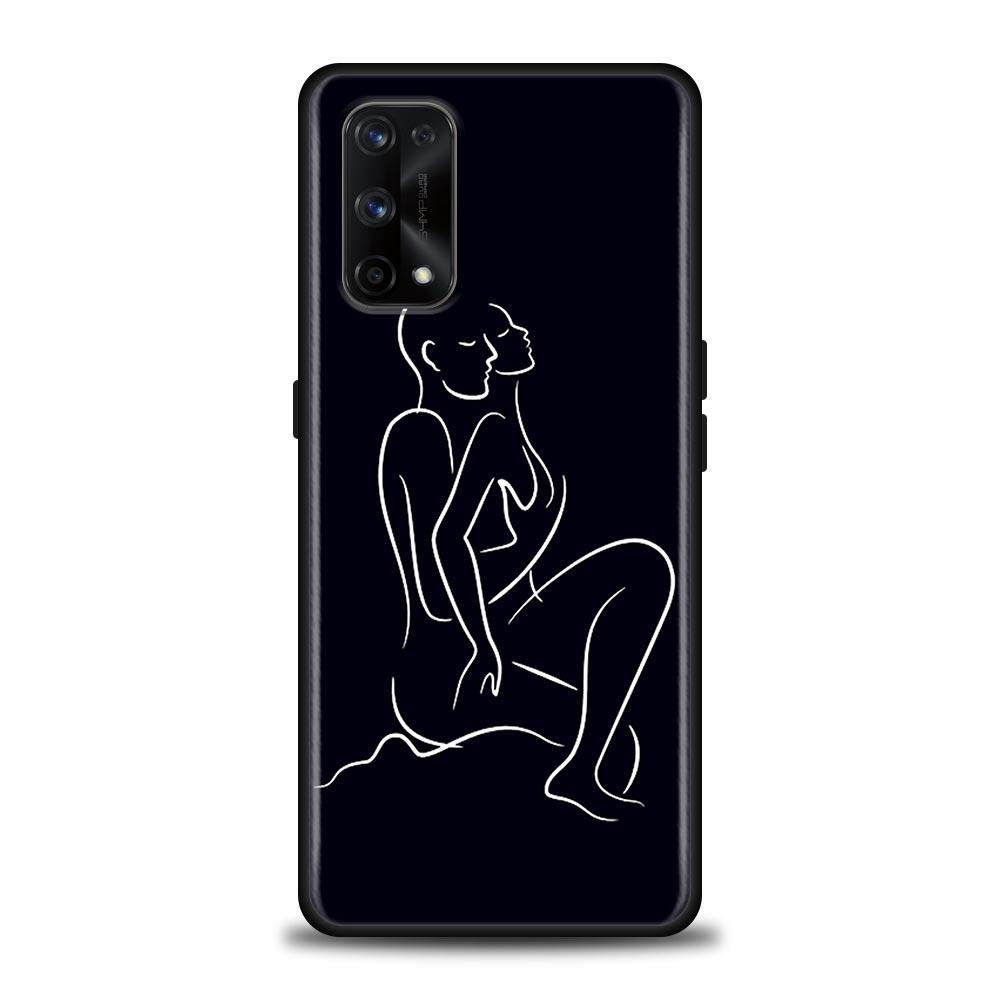 Minimalist Line Art Sexy Lover Kiss Case For Realme C21Y C21 C25 C20 C15 C12 C11 C1 GT Master Neo Neo2 5G Fundas Capa Soft Cases