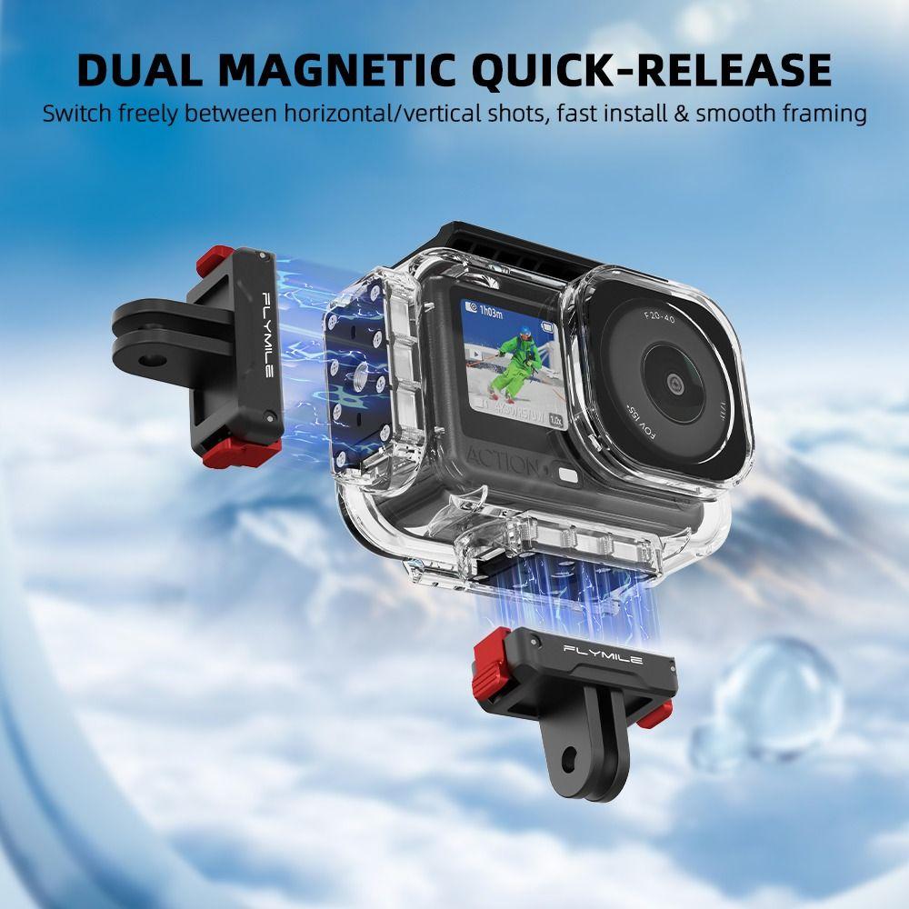60M Invisible Diving Case Magnetic Base Clear Waterproof Case Durable Hard Underwater Diving Shell for DJI Osmo Action 6
